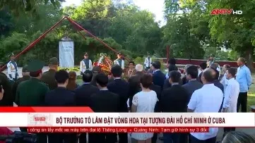 Bộ trưởng Tô Lâm đặt vòng hoa tại Tượng đài Hồ Chí Minh ở Cuba