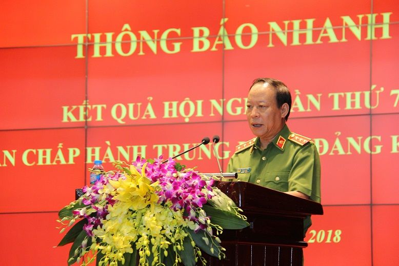 Đảng ủy Công an Trung ương thông báo kết quả Hội nghị lần thứ 7 Ban Chấp hành Trung ương Đảng khóa XII