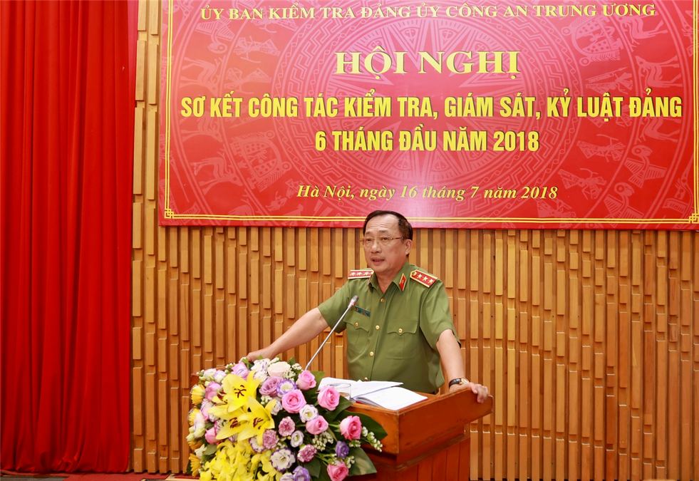 Ủy ban Kiểm tra Đảng ủy Công an Trung ương sơ kết công tác kiểm tra, giám sát, kỷ luật đảng 6 tháng đầu năm 2018
