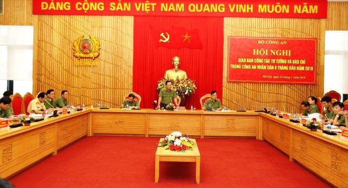 Giao ban công tác tư tưởng và báo chí Công an nhân dân 6 tháng đầu năm 2018