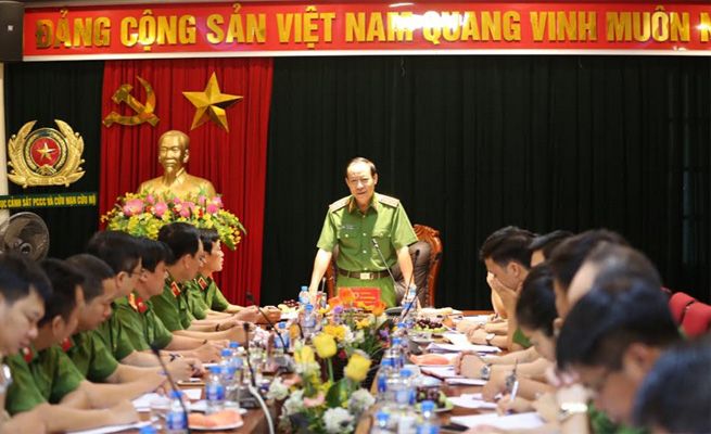 Thứ trưởng Lê Quý Vương làm việc với Cục Cảnh sát PCCC và CNCH