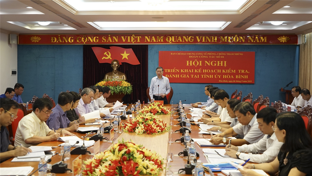 Đoàn kiểm tra số 1, Ban Chỉ đạo Trung ương về phòng, chống tham nhũng kiểm tra công tác tại Tỉnh uỷ Hoà Bình