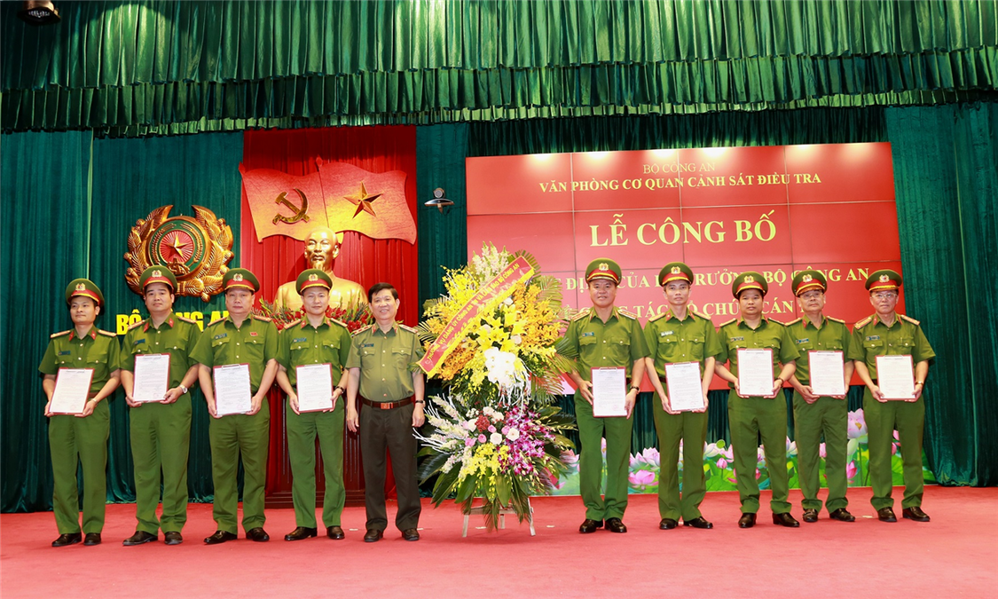 Văn phòng Cơ quan Cảnh sát điều tra công bố các Quyết định về công tác tổ chức cán bộ