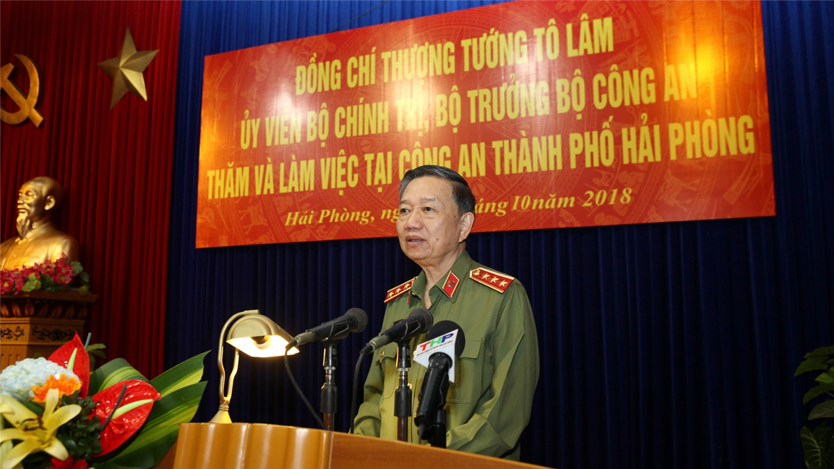 Bộ trưởng Tô Lâm đến thăm và làm việc tại Công an thành phố Hải Phòng