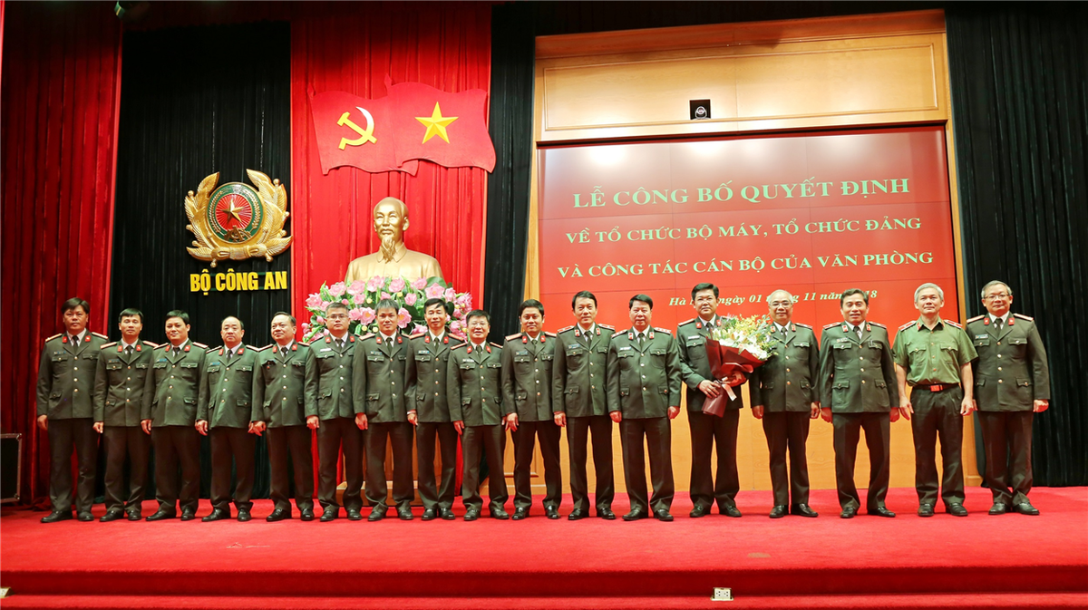 Công bố Quyết định về tổ chức bộ máy, tổ chức đảng và công tác cán bộ của Văn phòng Bộ Công an