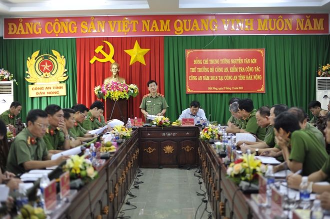 Thứ trưởng Nguyễn Văn Sơn kiểm tra công tác tại Công an tỉnh Đắk Nông