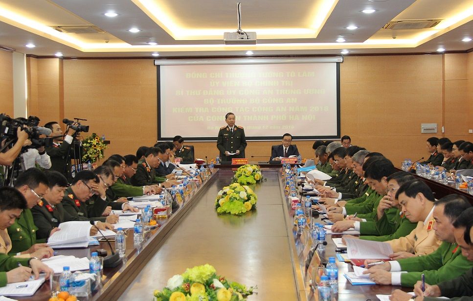 Đoàn kiểm tra số 1 Bộ Công an kiểm tra công tác tại Công an thành phố Hà Nội