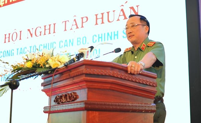 Tập huấn công tác tổ chức cán bộ, chính sách và bảo hiểm xã hội trong Công an nhân dân