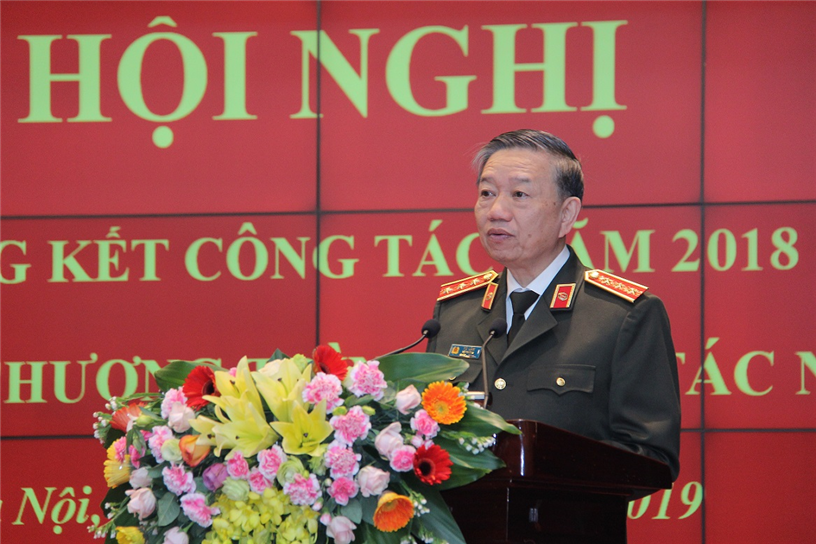 Bộ trưởng Tô Lâm dự Hội nghị tổng kết công tác năm 2018, triển khai nhiệm vụ công tác năm 2019 của Cục Tổ chức cán bộ