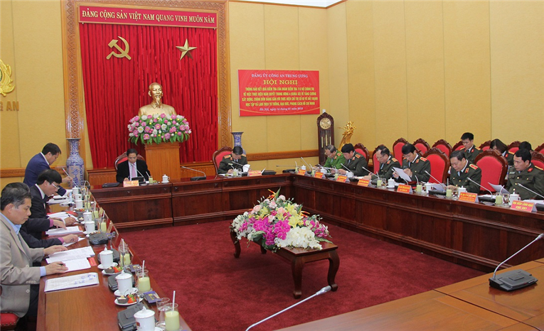 Đoàn kiểm tra của Bộ Chính trị làm việc với Ban Thường vụ Đảng ủy Công an Trung ương