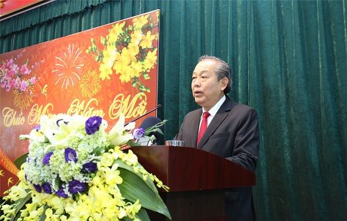 Phó Thủ tướng Thường trực Chính phủ Trương Hòa Bình thăm, chúc Tết các đơn vị thuộc Bộ Công an