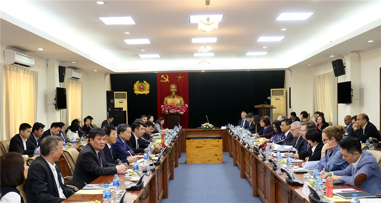 Bộ trưởng Tô Lâm tiếp Đoàn Hội đồng Kinh doanh Hoa Kỳ - ASEAN