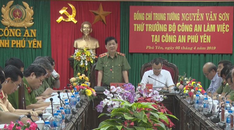 Thứ trưởng Nguyễn Văn Sơn thăm và làm việc tại Công an tỉnh Phú Yên