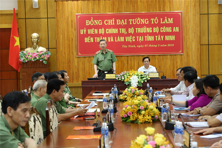 Bộ trưởng Tô Lâm thăm và làm việc tại tỉnh Tây Ninh