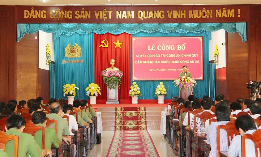 Công an tỉnh Bạc Liêu bố trí 100% Công an chính quy về xã