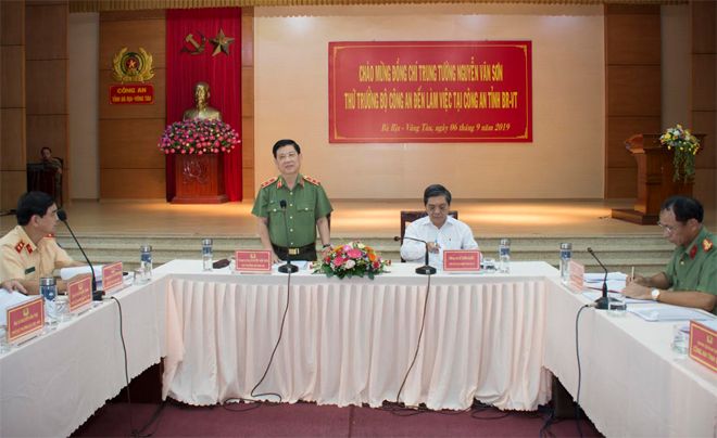 Thứ trưởng Nguyễn Văn Sơn kiểm tra công tác tại Công an tỉnh Bà Rịa - Vũng Tàu