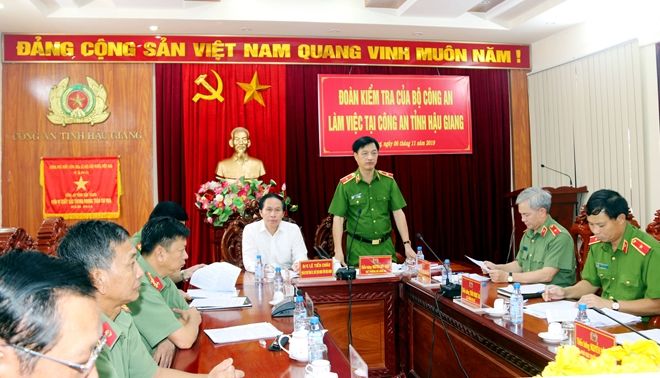 Lãnh đạo Bộ Công an kiểm tra công tác tại tỉnh Hậu Giang