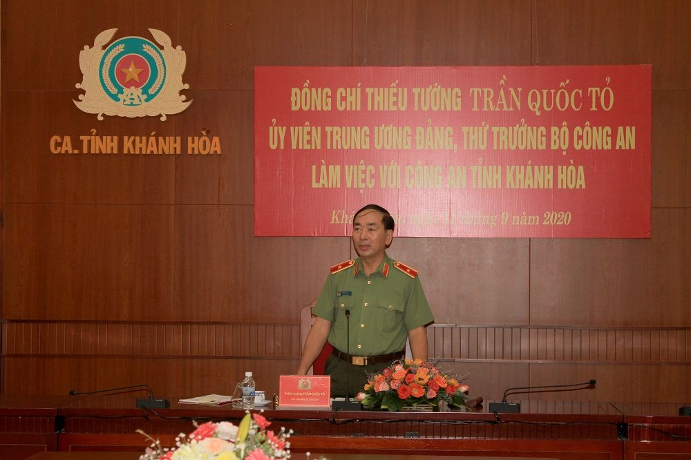 Thứ trưởng Trần Quốc Tỏ làm việc với Công an tỉnh Khánh Hòa