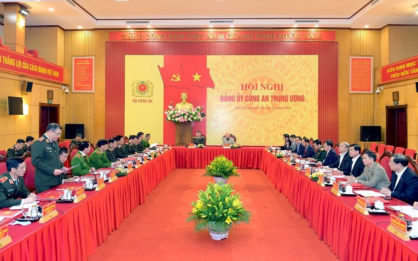 Tổng Bí thư, Chủ tịch nước Nguyễn Phú Trọng đến dự và phát biểu chỉ đạo tại Hội nghị Đảng ủy Công an Trung ương