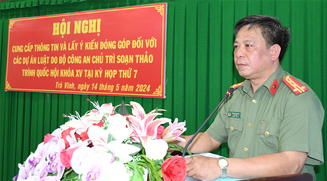 Trà Vinh: Hội nghị cung cấp thông tin và lấy ý kiến đóng góp đối với các dự án Luật do Bộ Công an chủ trì soạn thảo