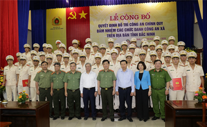 Công bố quyết định bố trí Công an chính quy đảm nhiệm các chức danh Công an xã trên địa bàn tỉnh Bắc Ninh