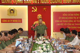 Bộ trưởng Tô Lâm làm việc với Công an thành phố Móng Cái, tỉnh Quảng Ninh