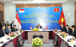 Hội nghị trực tuyến cấp Bộ trưởng về An ninh mạng giữa Bộ Công an Việt Nam và Bộ Truyền thông và Thông tin Singapore