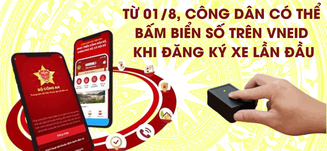 Có thể bấm biển số trên cổng dịch vụ công hoặc VNeID khi đăng ký xe lần đầu đối với xe sản xuất, lắp ráp trong nước từ ngày hôm nay