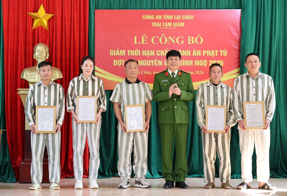 Lai Châu: 11 phạm nhân được giảm thời hạn chấp hành án phạt tù dịp Tết Nguyên đán 2026
