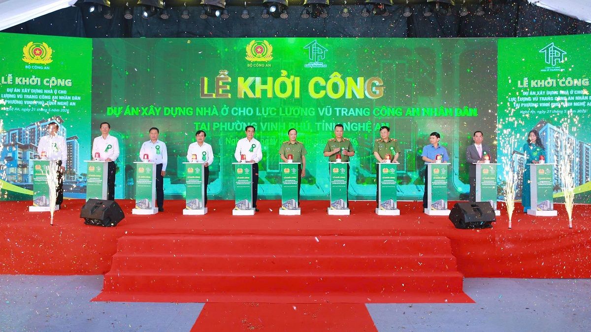 Lễ khởi công Dự án xây dựng nhà ở cho lực lượng vũ trang Công an nhân dân tại phường Vinh Phú, tỉnh Nghệ An
