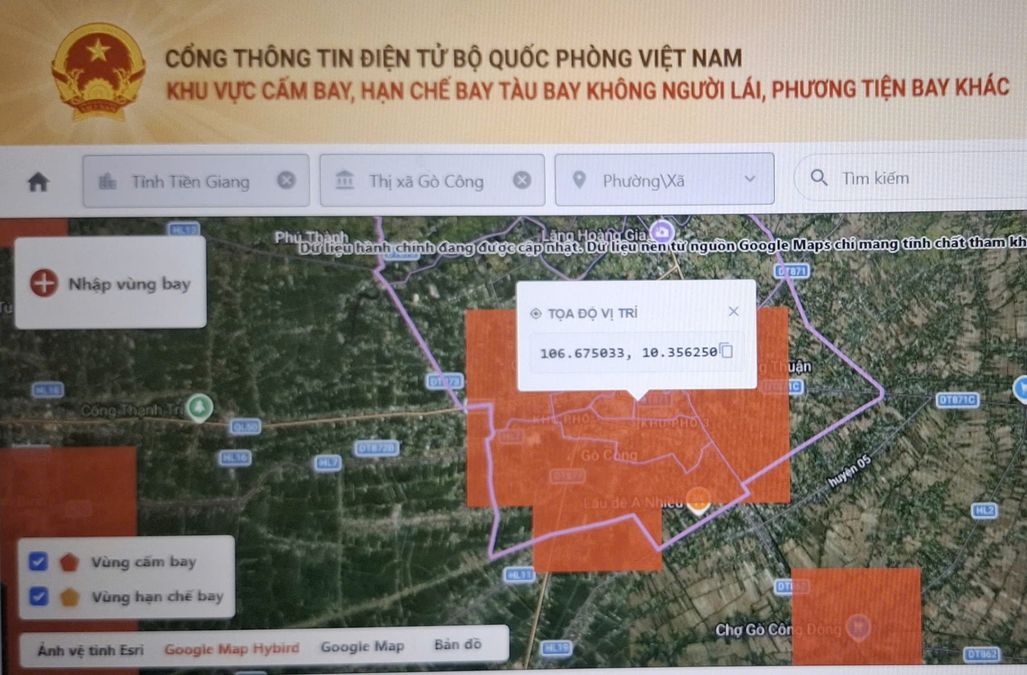 Tạm giữ thiết bị bay không người lái vi phạm vùng cấm bay