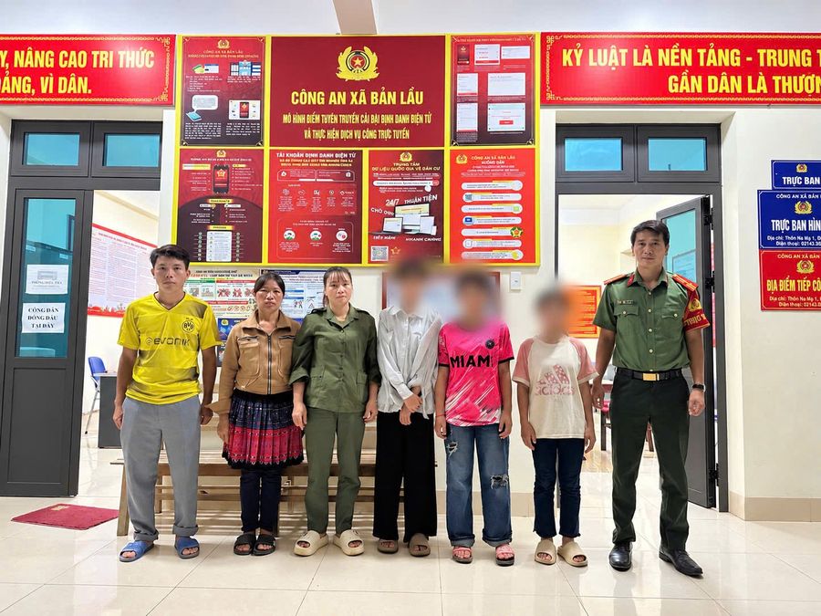 Lào Cai: Công an xã Bản Lầu kịp thời đưa 3 học sinh bỏ học đi làm xa trở về gia đình an toàn