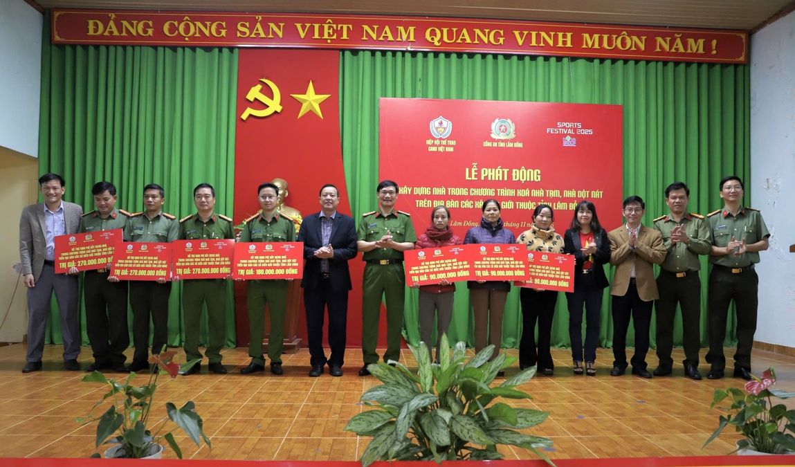 Công an tỉnh Lâm Đồng tổ chức lễ phát động khởi công xây dựng nhà tạm, nhà dột nát