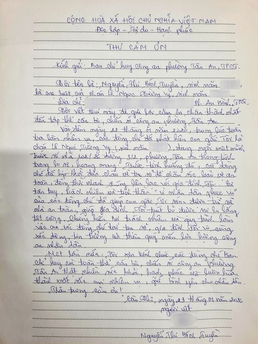 Công an phường Tân An, thành phố Cần Thơ xác minh, hỗ trợ đưa cháu bé đi lạc về với gia đình an toàn