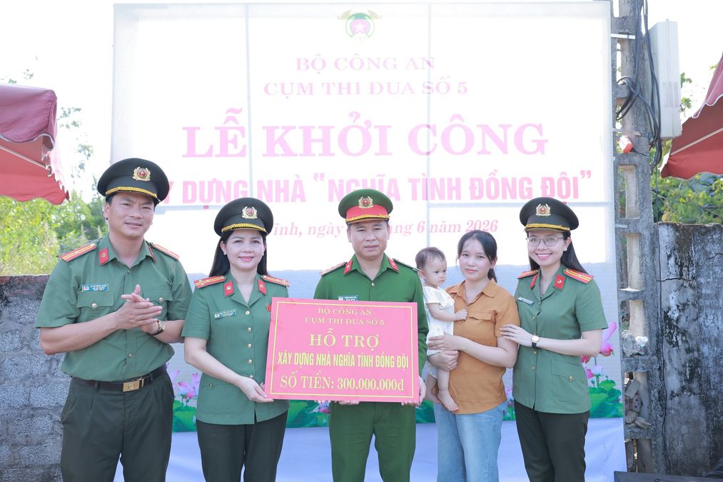 Khởi công xây dựng nhà nghĩa tình đồng đội tặng cán bộ Công an có hoàn cảnh khó khăn