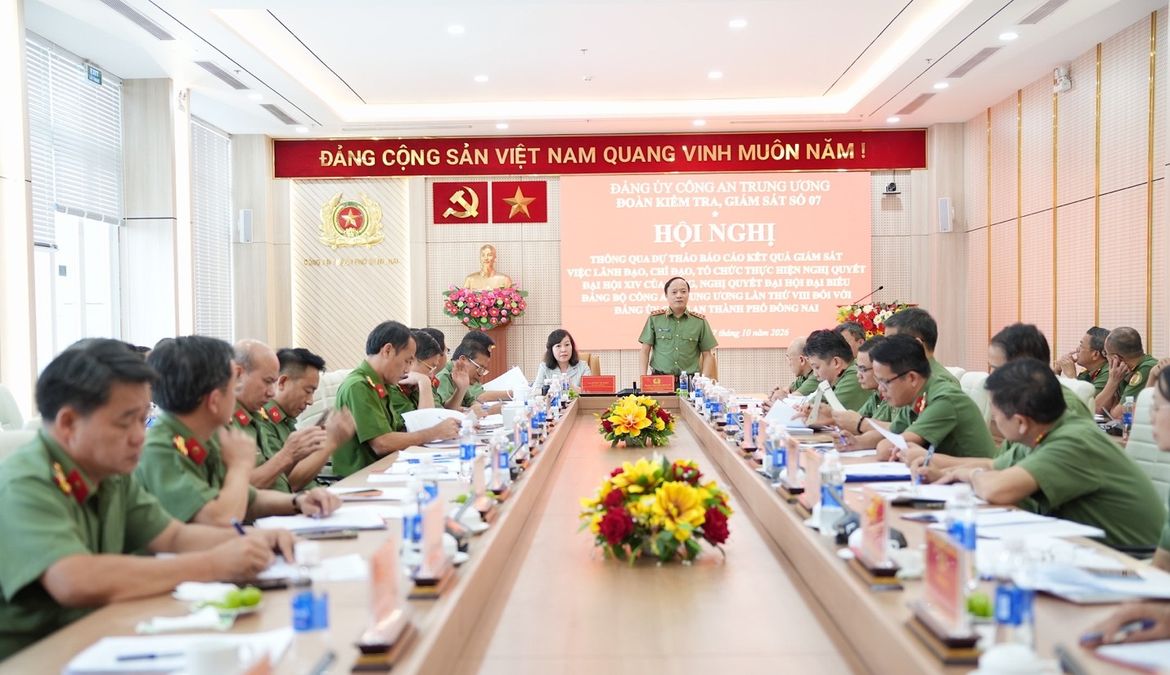 Đoàn Kiểm tra, giám sát số 7 Đảng ủy Công an Trung ương làm việc với Công an thành phố Đồng Nai