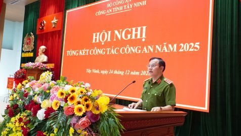 Thứ trưởng Nguyễn Văn Long dự và chỉ đạo Hội nghị triển khai công tác năm 2026 của Công an tỉnh Tây Ninh