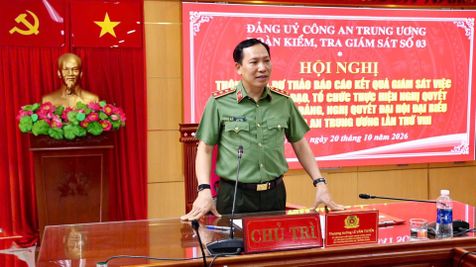 Đoàn kiểm tra, giám sát Đảng ủy Công an Trung ương làm việc tại Công an TP Đà Nẵng