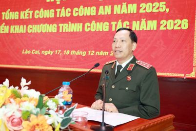 Thứ trưởng Lê Văn Tuyến dự Hội nghị triển khai chương trình công tác năm 2026 tại Công an tỉnh Lào Cai 