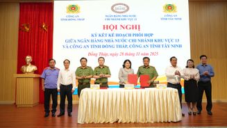 Đồng Tháp - Hội nghị ký kết Kế hoạch phối hợp đảm bảo an ninh trật tự và lĩnh vực tiền tệ, ngân hàng