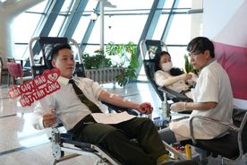 TP Huế: Hơn 100 cán bộ, chiến sĩ và nhân viên hàng không tham gia hiến máu tình nguyện