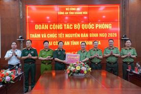 Đoàn công tác của Bộ Quốc phòng thăm và chúc Tết Công an tỉnh Khánh Hoà