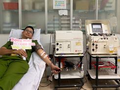 Quảng Ngãi: Đại úy Cảnh sát cơ động có 02 lần hiến máu cứu người trong hơn 01 tháng