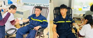 02 chiến sĩ Công an tỉnh Sơn La kịp thời hiến máu cứu người