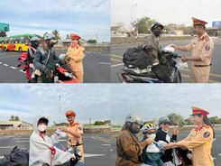 Cảnh sát giao thông Cà Mau tiếp sức người dân về quê đón Tết
