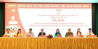 Đồng chí Thứ trưởng Lê Quốc Hùng và các ứng cử viên đại biểu Quốc hội tiếp xúc cử tri tại Thành phố Hồ Chí Minh