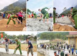 Thanh Hoá: Công an xã Sơn Thủy chung tay làm đường, sẻ chia khó khăn cùng Nhân dân