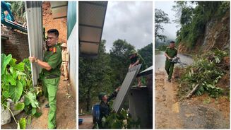 Điện Biên: Công an xã Tủa Thàng khẩn trương hỗ trợ Nhân dân khắc phục hậu quả mưa lớn