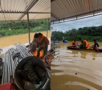 Công an Lâm Đồng khẩn trương hỗ trợ Nhân dân vùng ngập tại xã Tà Đùng