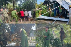 An Giang: Công an xã khẩn trương hỗ trợ người dân khắc phục hậu quả mưa giông, dông lốc